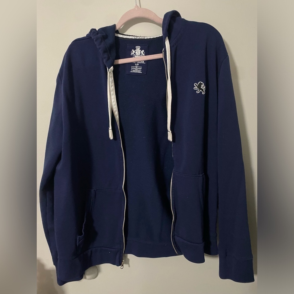 Mens Express Navy Blue Zip Up